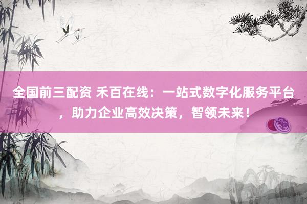 全国前三配资 禾百在线：一站式数字化服务平台，助力企业高效决策，智领未来！